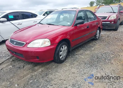 1999 Honda Civic Lx z USA, uszkodzony, nr VIN 1HGEJ6672XL049320